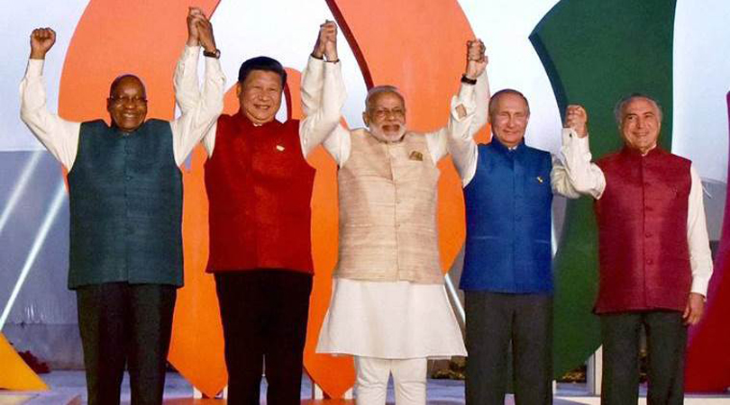 Narendra Modi with BRICS leaders